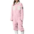 thumbnail image 2 of YOIAVIAOY Ski Suit Women Snow Overalls Outdoor Set Waterproof Windproof Snowsuits Snowboard Winter Warm Jacket and Pants Pink XS, 2 of 9