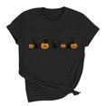 thumbnail image 6 of Htigea Womens Halloween T Shirts Pumpkin Black Cats Graphic Short Sleeve Tees Casual Loose Fit Pullover Cute Holiday Party Tops 01#Black L, 6 of 9