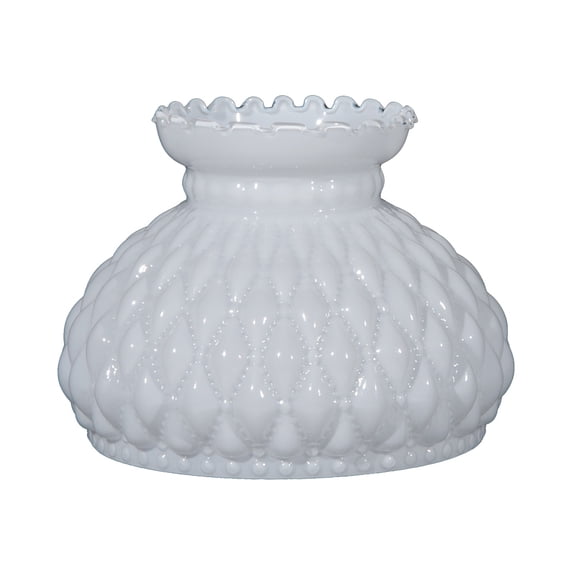 B&P Lamp® 7" Student Shade Opal Color Diamond Quilted Pattern with Crimped Top