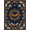 Navy Blue Amber Gold, Pattern 17, variant on ODIKA 8'x10' Washable Area Rug Gothic Moth Design With Botanical Vine Symmetry Accents Witchy Floral Refined for Dining Room, Large Office, Lounge, Non-Slip Chair-Friendly Mat