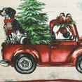 thumbnail image 3 of 13" X 18" Dog Red Truck and Christmas Tree Throw Pillow, 3 of 5