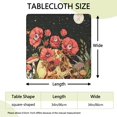 thumbnail image 2 of Black Gothic Skull Flower Pattern Square Fitted Tablecloth with Elastic Edge,Square Table Cover,Washable Elastic Table Cover for Home Kitchen Party Decor 34"x34", 2 of 6