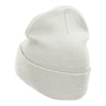 thumbnail image 2 of Zion Embroidered Long Knitted Beanie - White OSFM, 2 of 5
