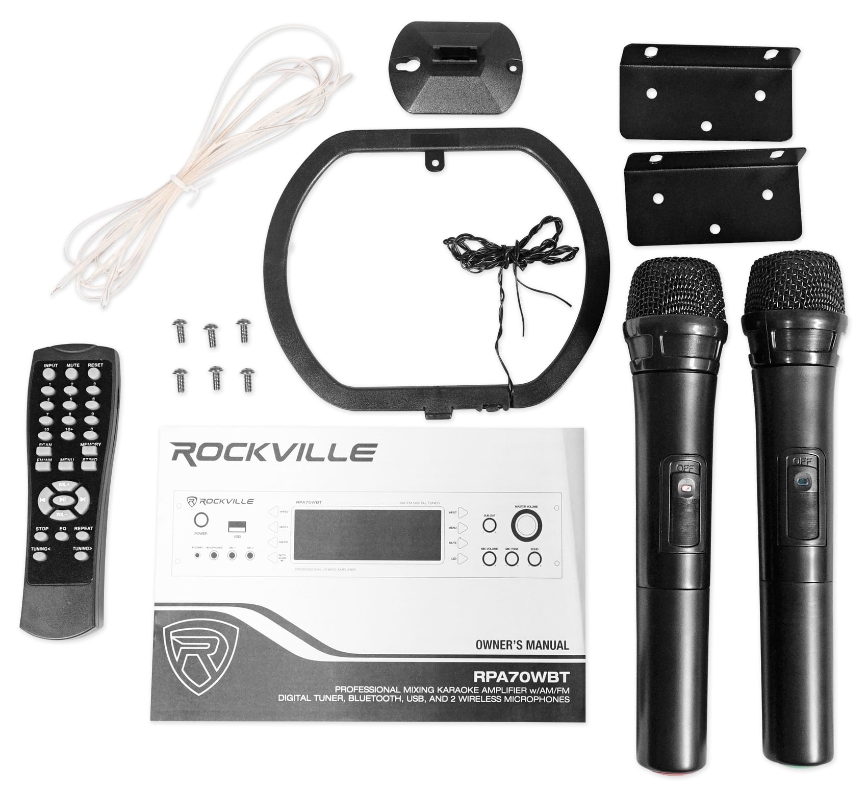 Rockville RPA70WBT 1000w Home Theater Receiver w/ Bluetooth/Tuner/USB/Mixer+Mics