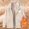 thumbnail image 2 of Bovemsi Sweatshirt for Women Fashionable And Casual Fleece Lined Thickened Warm Hooded Zip Up Hoodie, 2 of 3