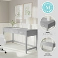 thumbnail image 3 of Martha Stewart Shaker Style Home Office 3 Drawer Desk in Gray with Brushed Nickel Hardware, 3 of 13