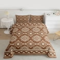thumbnail image 2 of Feelyou Brown Triangle Aztec Bedding Comforter Set, Boho Rustic Farmhouse Twin Comforter Sets, Western Old Fashion Reversible Bedding Set, Breathable Home Decor, 2 Pieces, 2 of 8