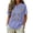 Purple, variant on Women's Embroidered Tops Floral Tunic V Neck Short Sleeve T Shirt Summer Casual Tops Peasant Tunic Loose Blouse QURATI