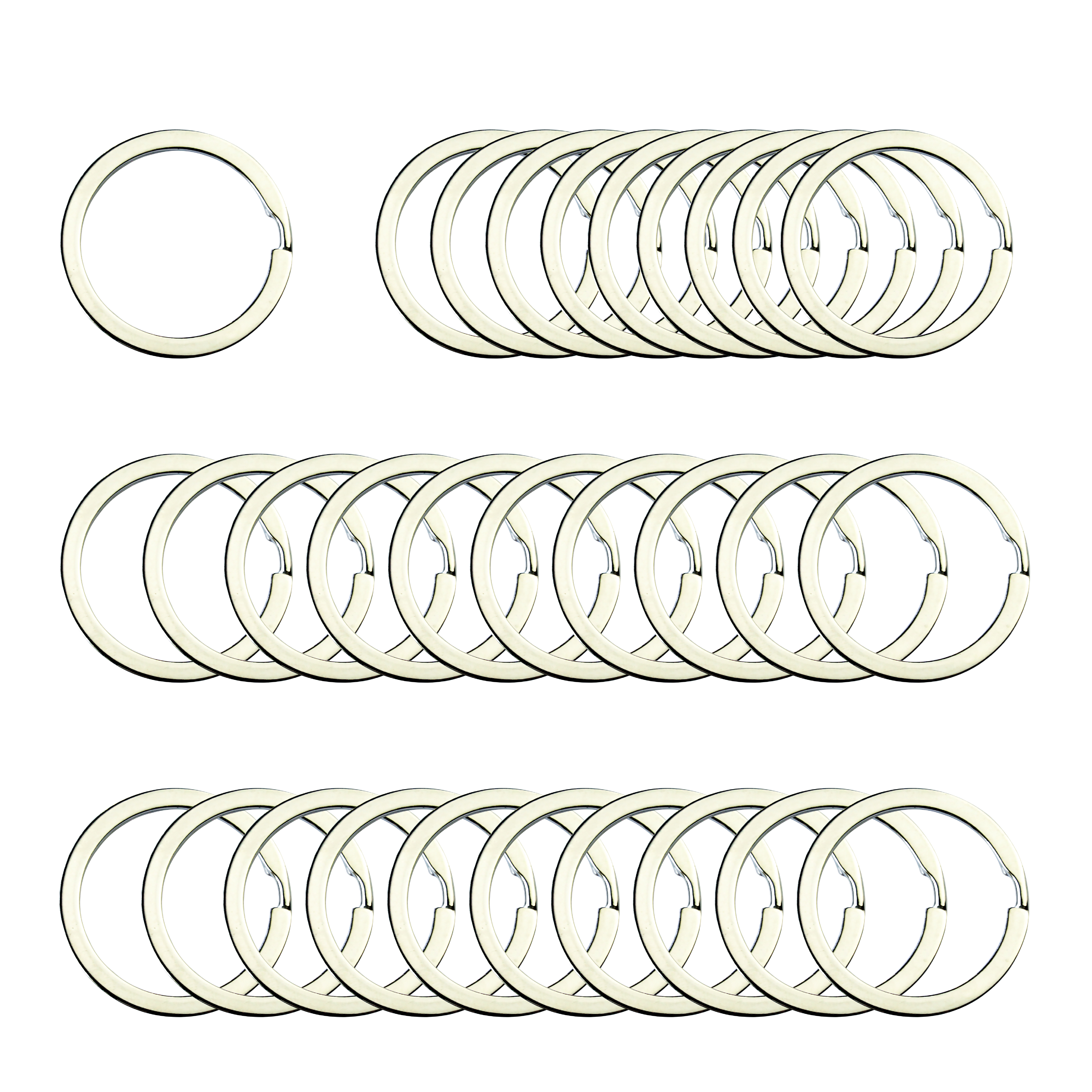 Metal Key Rings with Chains and Small Round Split Rings for Organizing Keys and Making Craft 20 Pieces