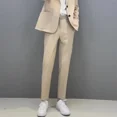 thumbnail image 5 of 9 Pantalones de traje masculino recortados con trenzas, pantalones de verano negros ajustados para hombre, nueva oferta de ropa, elegante formal 2024, estilo coreano, 5 of 5