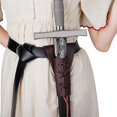 thumbnail image 3 of Funda de Cinturón de de Cuero Flintlock Varios Caballeros Medieval para Cosplay - marrón Soledad Vaina de cintura de cinturón de espada, 3 of 9