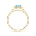 thumbnail image 2 of Angara Natural 1.12 Ct. Aquamarine with Diamond Halo Ring in 14K Yellow Gold for Women (Ring Size: 11.5), 2 of 9