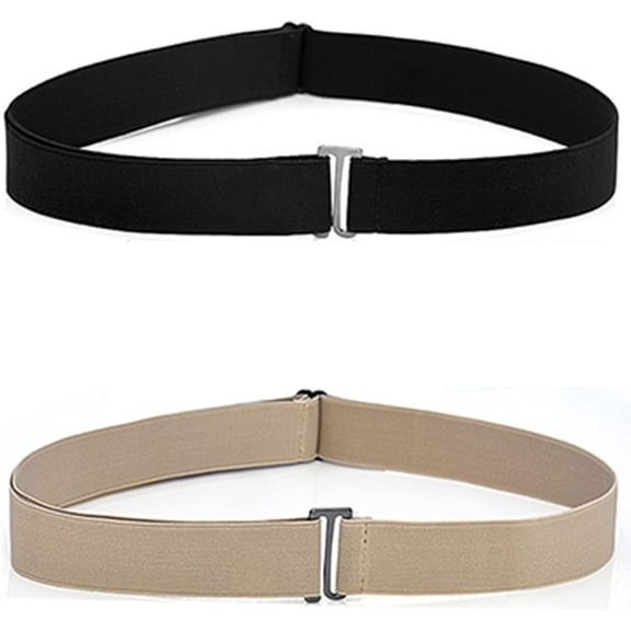 2 PCS Invisible Elastic Belts, Adjustable No-Buckle Waist Belts for Women