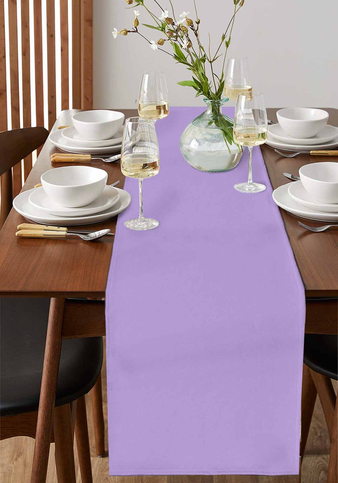 Purple Table Runner Modern Pure Lavender Purple Tablerunners 16 x 72 Inch, Table Decorations Tabletop Scarf for Summer Gathering Holiday Farmhouse Kitchen Dining Decor