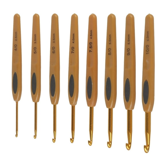 Everso New 8Pcs Ergonomic Soft Touch Crochet Hooks 2.5 - 6mm Aluminum Knitting