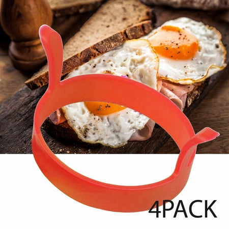 Eutuxia Silicone Egg Ring Mold. Perfect Kitchen Tool for Cooking Fried Eggs & Pancakes. Enjoy Breakfast Sandwiches. Nonstick, Heat Resistant, and BPA Free Food Grade Material. Dishwasher Safe. [4 (Best Fried Egg Sandwich)