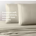 thumbnail image 3 of Cariloha Resort Bamboo Viscose 4-Piece Bed Sheet Set - Cooling, Odor-Resistant, Sustainable, Hypoallergenic, Soft and Durable - Flat and Fitted Sheets and Two Pillowcases - Queen - Coconut Milk, 3 of 7