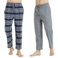 thumbnail image 6 of Men's Soft 100% Cotton Elastic Waistband Sleep Pajama Pants,Straight Leg Comfy Striped Sleepwear Winter Pajamas Bottoms with Pockets,Thick Loungwear Pants Homewear PJ Pants,S-XXL Gray, 6 of 6