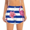 thumbnail image 2 of Picia Flamingo Pattern Women's 2 in 1 Athletic Running Shorts High Waisted Workout Casual Gym Sweat Shorts with Comfy Liner Zipper Pockets-Medium, 2 of 9
