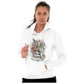 thumbnail image 4 of Never Give Up Fight Skull Tattoo Unisex Plus Fleece Graphic Hoodie Brisco Brands 2X, 4 of 5