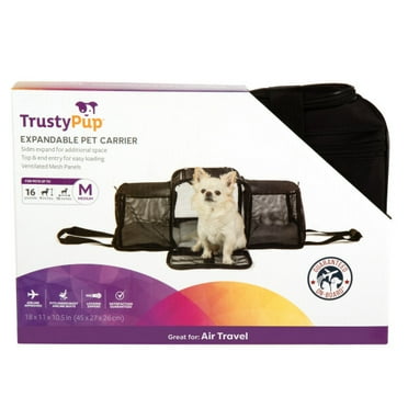 TrustyPup® Expandable Pet Carrier, Black, Medium, 16 Lb Limit