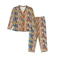 thumbnail image 1 of Fotbe Funny Dogs Family Conjunto de Pijama de Manga Larga para Mujer con Estampado, Ropa de Dormir de 2 Piezas, Conjunto de Casa Suave y Cómodo con Bolsillos-Small, 1 of 7