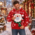 thumbnail image 7 of RGGEEUN Dog Pouch Hoodies Pet Carrier Hoodies Christmas Santa Graphic Long Sleeve Hooded Pullover with Pocket Mens Sweatshirt for Small Dogs and Cats Travel Party,Xs, 7 of 7