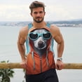 thumbnail image 6 of Uemuo Cool Dog In Hoodie Pattern Men's Muscle Shirts Sleeveless Dry Fit Gym Workout Tank Top Lightweight Sports Tank Top Beach Tank Top, Loose-fit Sleeveless Shirt-Small, 6 of 7