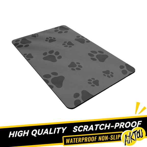 AYktou Dog Food Mat 19.69x31.50inch Pet Feeding Mat for Food and Water Bowl,Waterproof-Anti-Slip Rubber Backing Pet Placemat