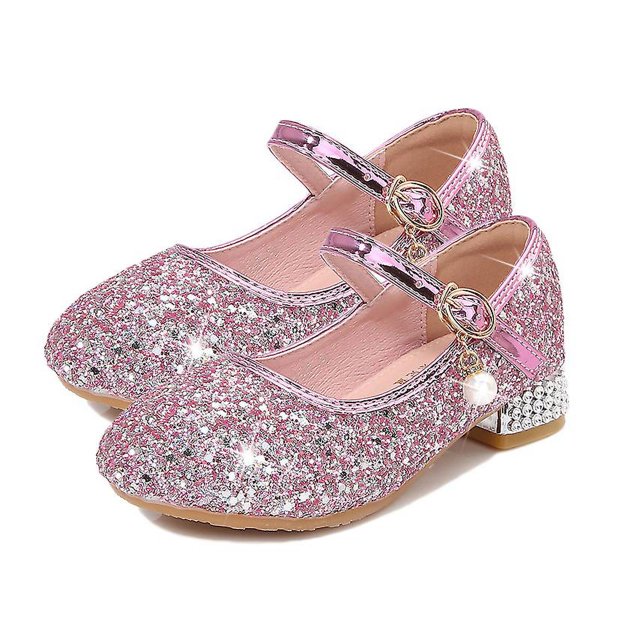 Crystal Slippers Cinderella Party Wedding Sequined Princess Leather Shoes