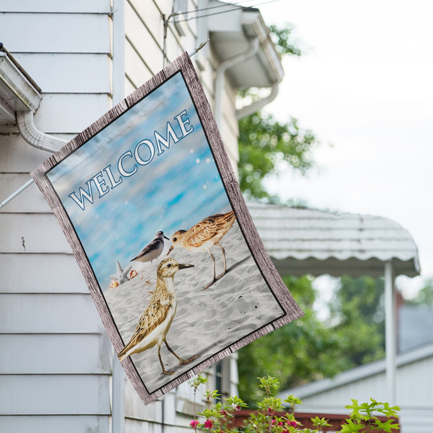 America Forever Seashore Sandpipers Summer House Flag 28 x 40 inches American Exotic Tropical Beach Birds Coastal Sand Double Sided Seasonal Yard Outdoor Decorative Welcome Summer House Flag