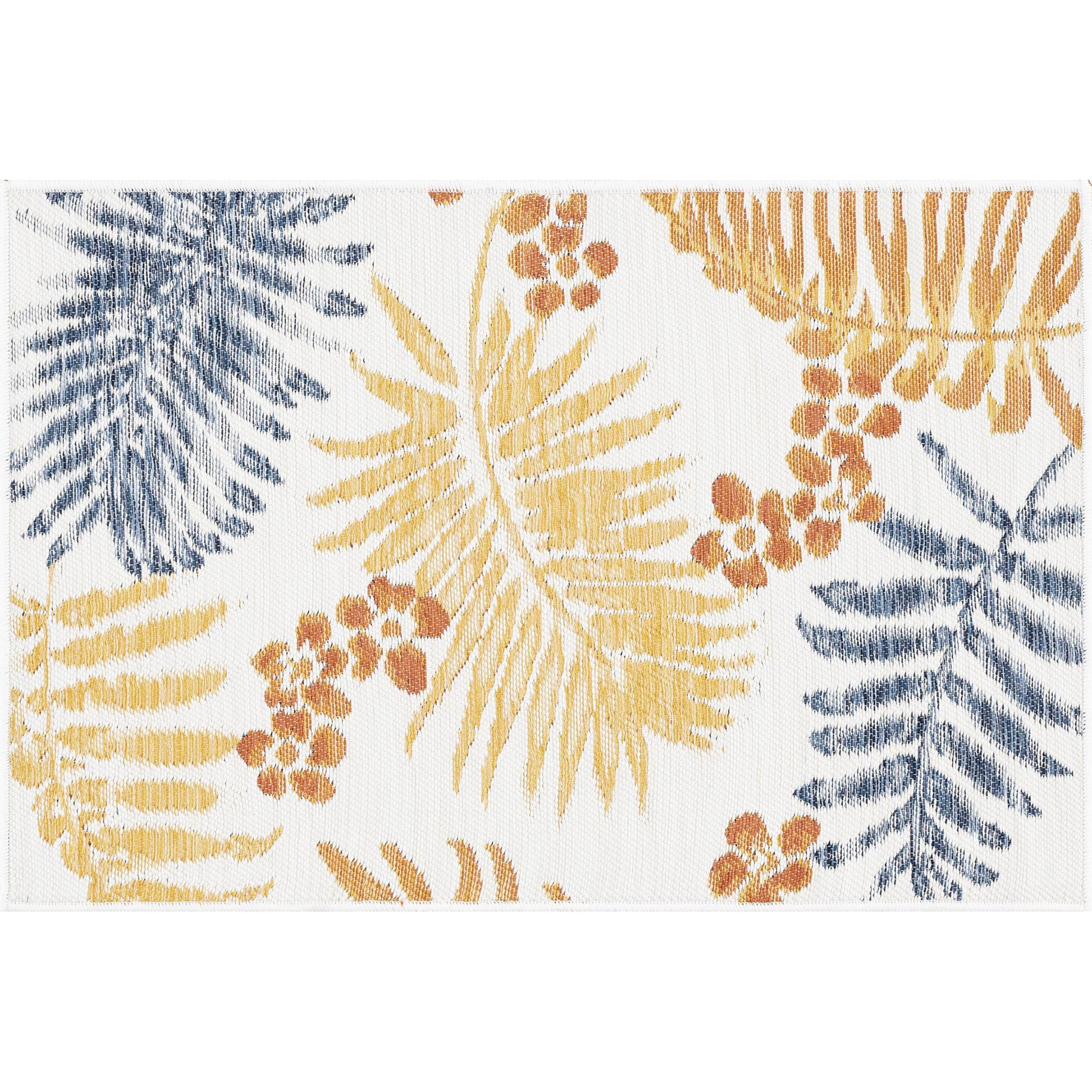 2x3 Water Resistant, Small Indoor Outdoor Rugs for Patios, Front Door Entry, Entryway, Deck, Porch, Balcony | Outside Area Rug for Patio | Multi-Color, Floral | Size: 2' x 3'