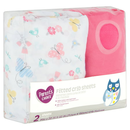 Parent's Choice Fitted Crib Sheets, Butterfly, 2 (Best Quality Sheets Brands)