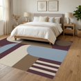 thumbnail image 3 of ODIKA 6'x9' Washable Area Rug Beige Burgundy Geometric Design Bold Abstract Shapes with Modern Flair for Dining Room, Under Table, Office Décor, Non-Slip Chair-Friendly, 3 of 7