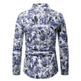 thumbnail image 4 of Mens Shirts Full Floral Print 2026 Stylish Slim Fitted Long Sleeve Lapel Top Casual Comfortable Shirt for Men Purple M, 4 of 4