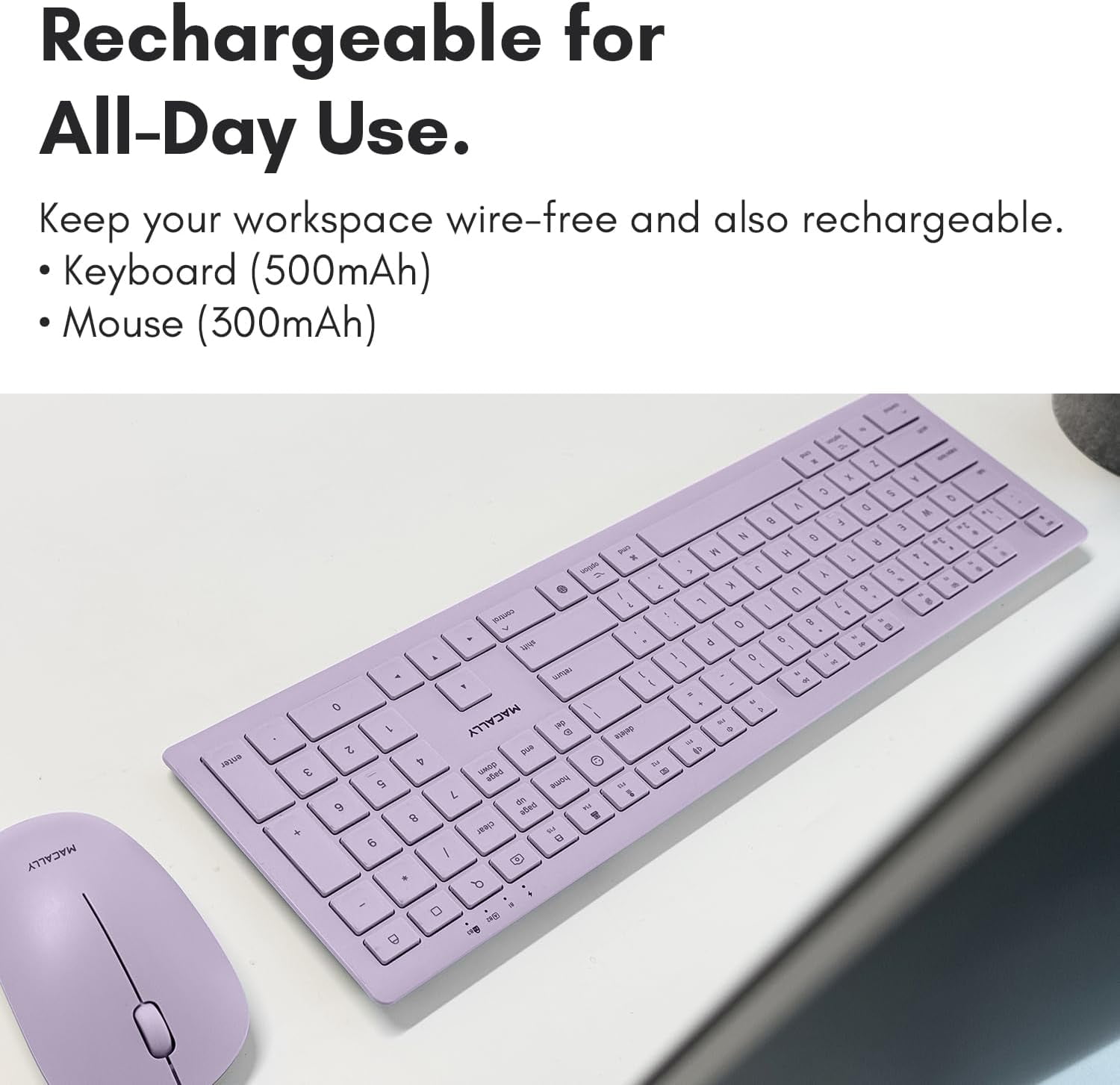 Macally Wireless Keyboard and Mouse Combo for Mac - Compatible