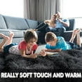 thumbnail image 3 of Area Rugs 4x6 Rug for Bedroom, Fluffy Washable 4 x 6 Dorm Rugs, Plush Fuzzy Shaggy Furry Non-Slip Modern Soft Carpet for Living Room Playroom Kids Room Aesthetic Rug, Black and Dark Gray, 3 of 16