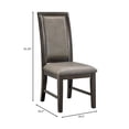 thumbnail image 3 of Newboti Furniture Beautiful Transitional 2pc Brown Upholstered Seat Back Cushion Dining Chair Set Wooden Furniture 03582, 3 of 6
