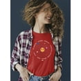 thumbnail image 2 of Galactic Smiley - Cosmic Orbit Emoji Graphic Women's T-shirt, 2 of 4