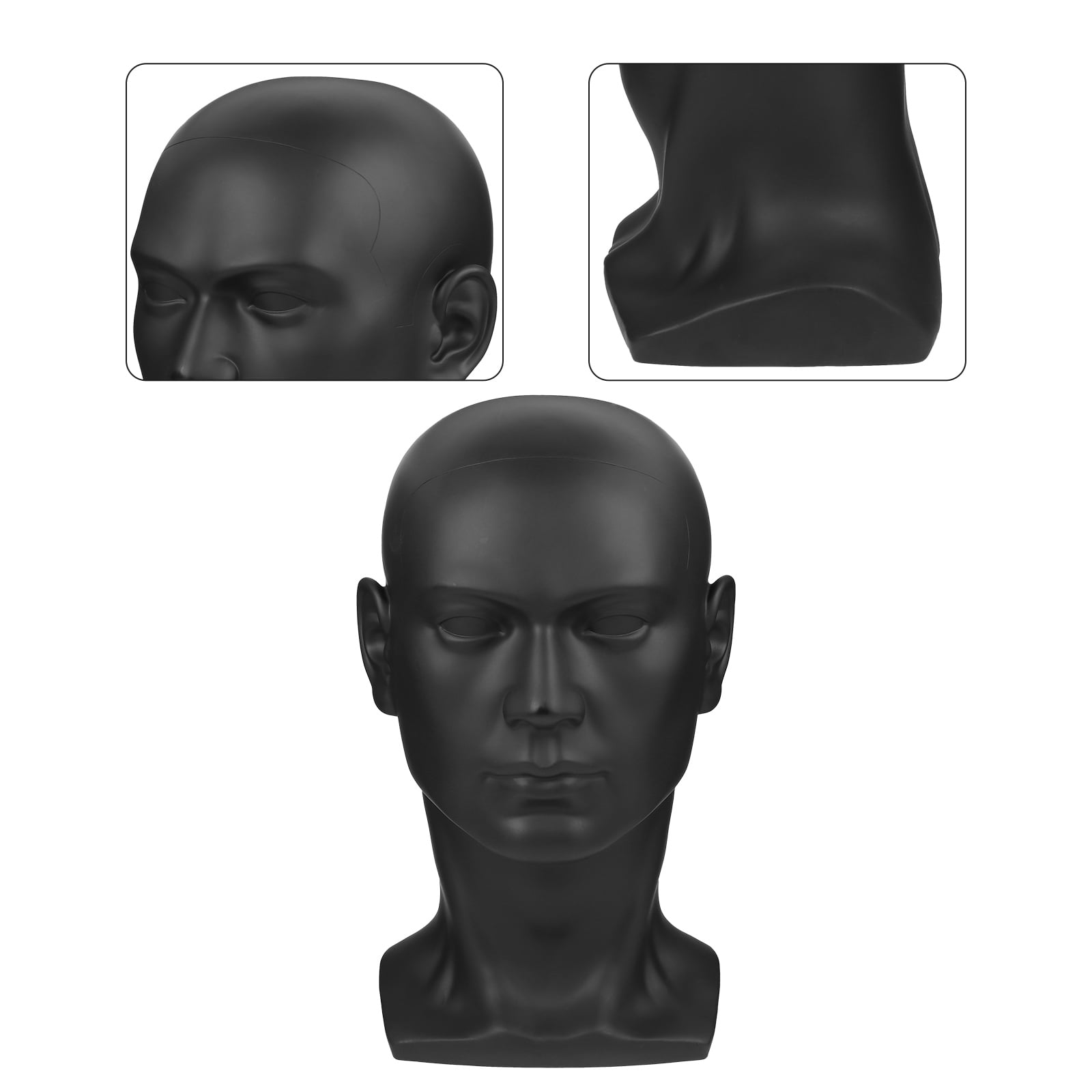 Hytrove Mannequin Head Model Black Pvc Headband Stand For Hairdressers 1Pcs 12x6.7in