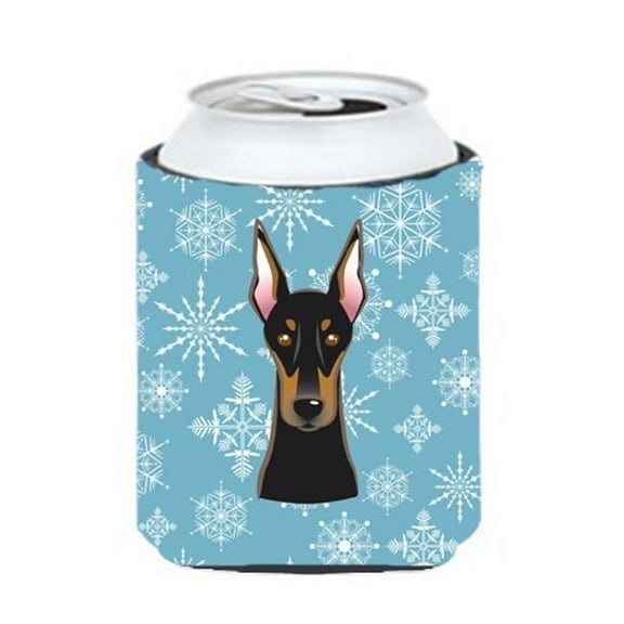 Snowflake Doberman Can & Bottle Hugger