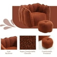 thumbnail image 4 of Tabaray Bean Bag Chairs with Ottoman, Bean Bag Couch for Adults, Bean Bag Sofa with High Resilient Foam, Modern Lazy Sofa Chair with Armrests for Living Room, Bedroom, Gaming Room, Apartment Brown, 4 of 14