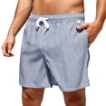 thumbnail image 2 of Mens Shorts Casual Striped Drawstring Beach Shorts for Men Summer Clothes for Men (Grey XXXL), 2 of 3