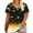 Yellow, variant on Hueook Plus Size Heart Tops Trendy Tshirt Women's Plus Size V-neck Printing Short Sleeve Solid Color Summer Base T-shirt Blue 4X