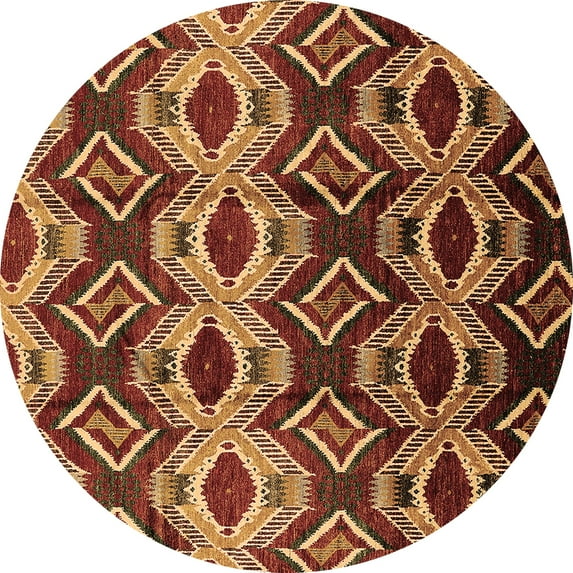Ahgly Company Indoor Round Solid Brown Modern Area Rugs, 4' Round