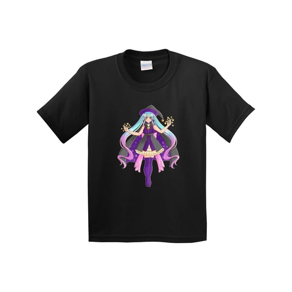 Inktastic Beautiful Purple Anime Witch Youth T-Shirt