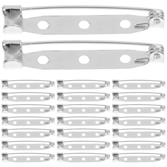 Masteelf DIY Jewelry Making Kit with Silver Metal Pin Backs for Brooches and Crafts 40 Pieces