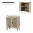 thumbnail image 3 of Tina's Home Boho 31" Rattan 2 Doors Sideboard with 1 shelf, Wooden Storage Cabinet Credenzas Buffet Home Acorn, 3 of 7