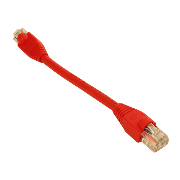 6inch Cat6 Ethernet RJ45 Patch Cable, Stranded, Snagless Booted, RED