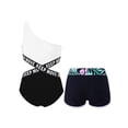 thumbnail image 2 of TiaoBug Kids Girls Swimwear Set Single Shoulder Criss Cross Waistline Crop Top Swimsuit with Briefs Print Shorts 3 Pcs Bathing Suit Black 16, 2 of 7